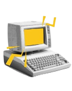 A retro desktop computer.